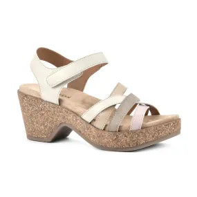 WHITE MOUNTAIN Women's Conquer Platform sandals, Cream/Multi/Burnished, 9