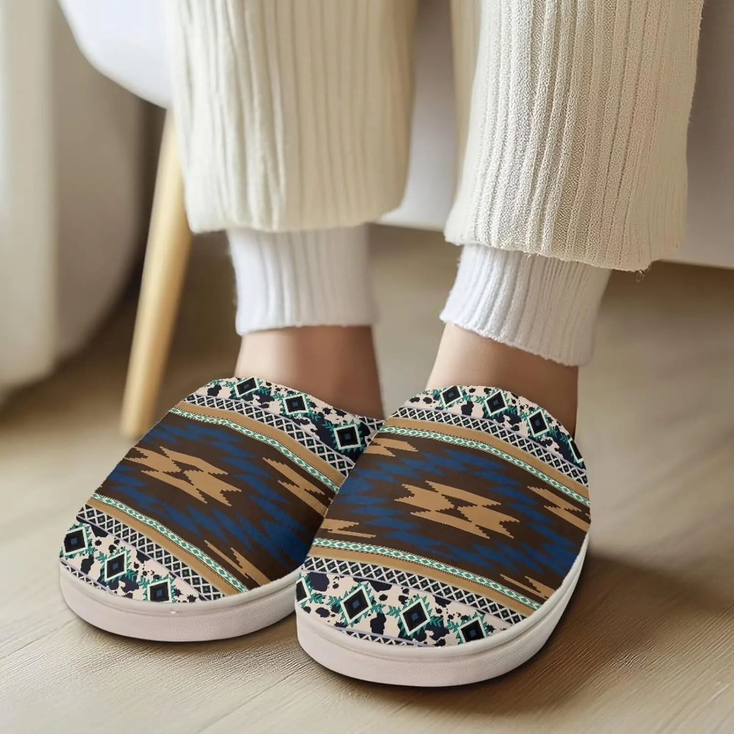 Women Fuzzy Fluffy Faux Fur Slippers Memory Foam Indoor House Shoes