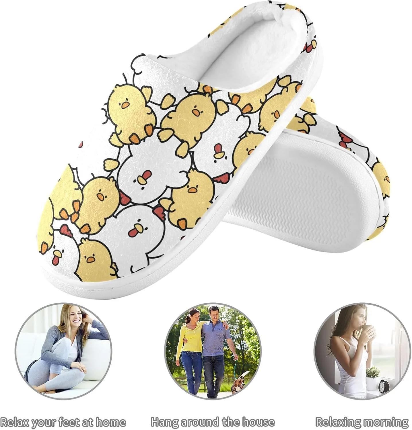 Women's and Men's Fuzzy House Slippers Cozy Memory Foam Slippers Warm Nonslip Slippers