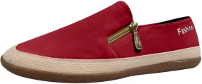 Womens Canvas Shoes Summer Fashion Casual Round Toe Closed Toe Zipper Platform Sole Hemp Rope Shoes Solid Color Lightweight Comfy Walking Shoes Loafers