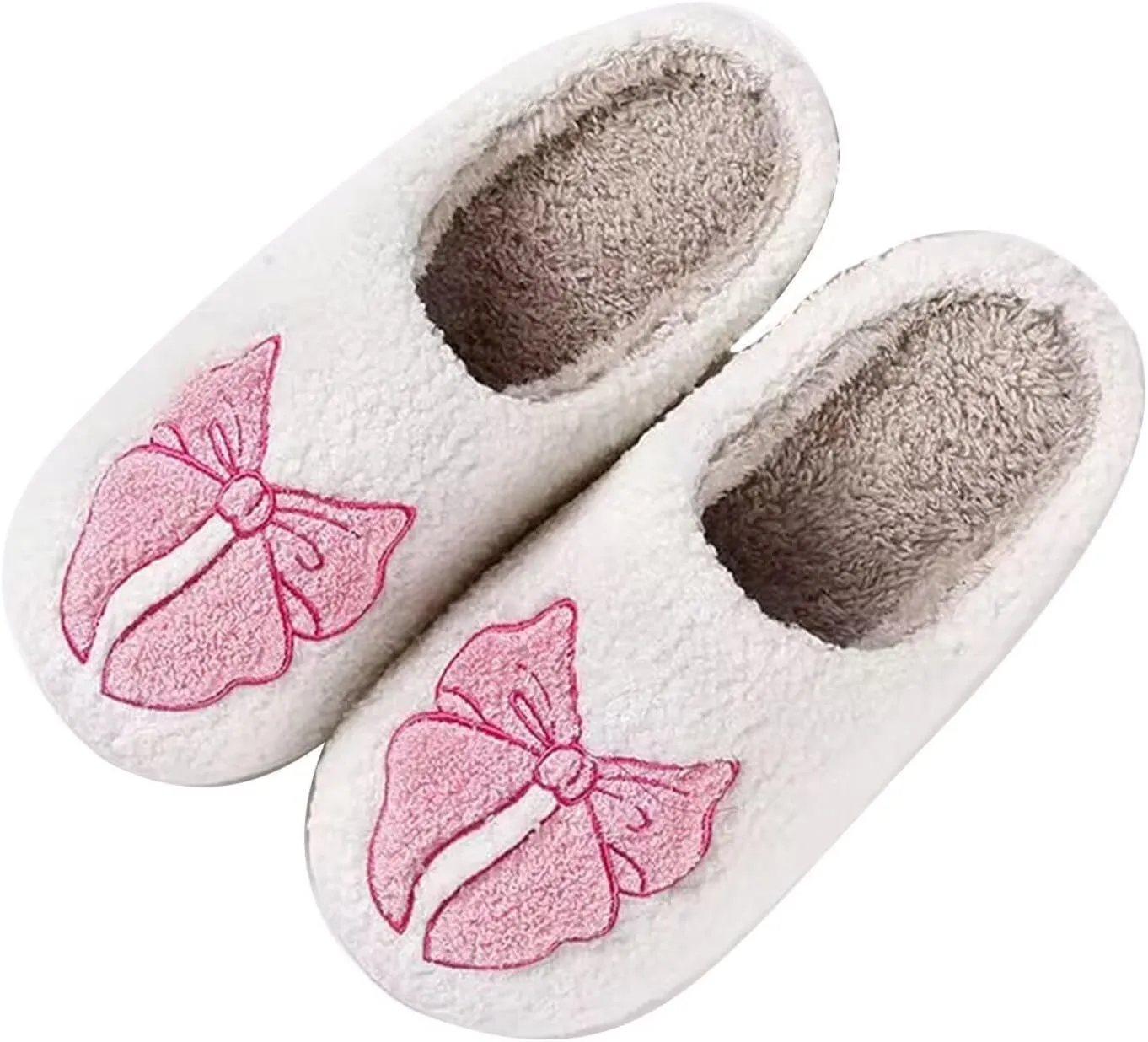 Women's Men's Cute Retro House Slippers Memory Foam Plush Fuzzy Indoor Shoes