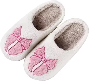 Women's Men's Cute Retro House Slippers Memory Foam Plush Fuzzy Indoor Shoes