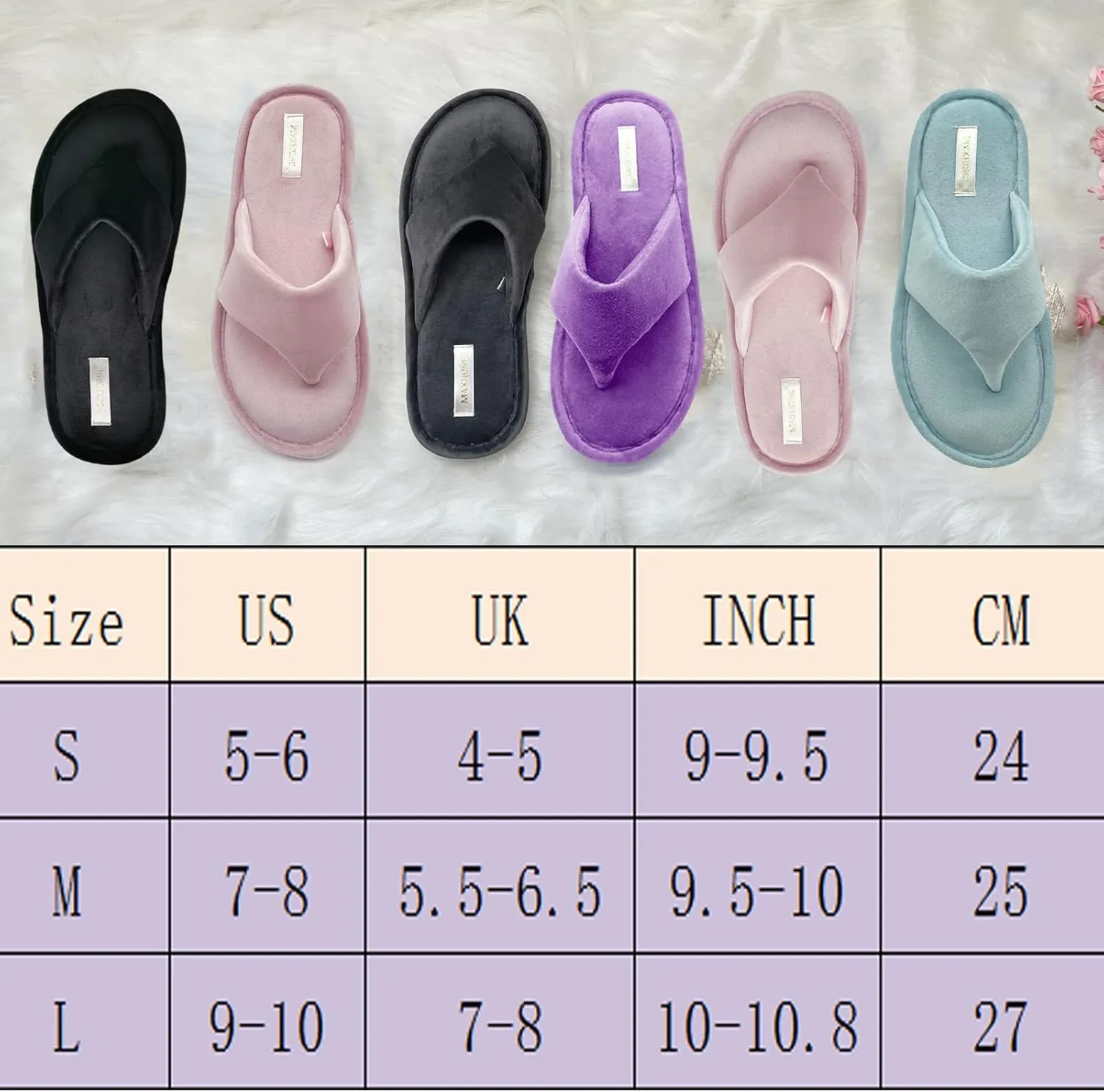 Womens Thong Slippers with Memory Foam for Women Open Toe Slip on
