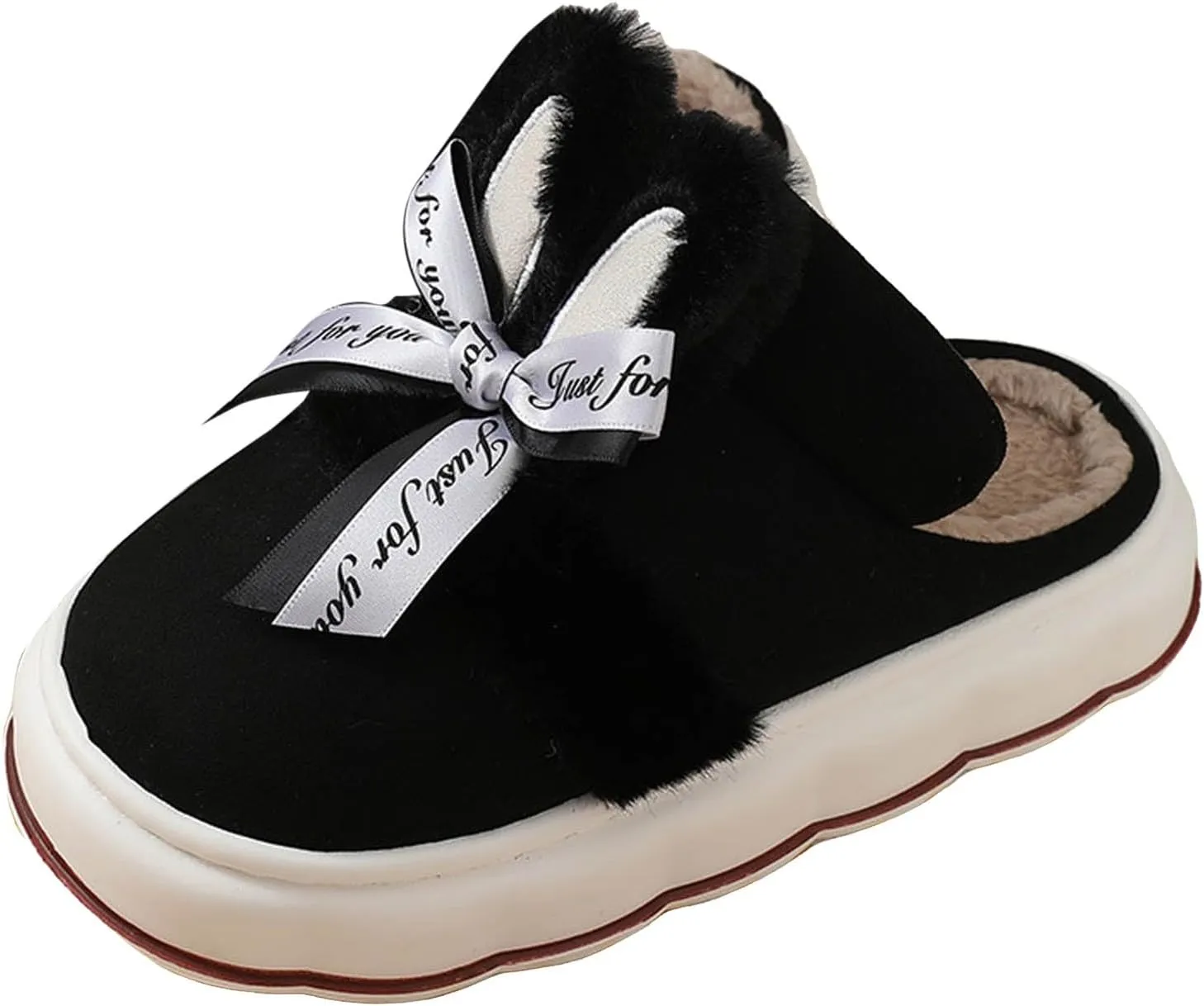 Women's Winter Slippers Cute Soft Plush Slippers Memory Foam Fashionable Thick Soled Glittery Heels